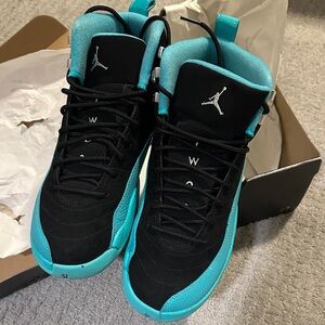 Authentic Retro 12 Jordan’s Black and Hyper Jade Sneakers